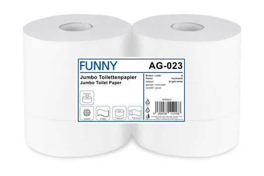 Funny Jumbo-Toilettenpapier MAXI, 2-lagig, Ø 28 cm, Zellstoff, 6 Rollen