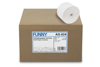 Funny Toilettenpapier kernlos, 2-lagig, 900 Blatt, Ø 13 cm, Zellstoff weiß, 36 Rollen