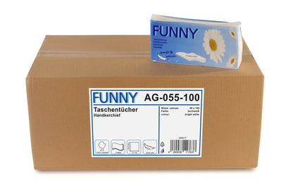 Funny Taschentücher, 3-lagig, Zellstoff hochweiß, lose, 40x100er Packs