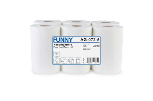 Funny Handtuchrolle Autocut 21,3 cm, 2-lagig, Ø 15 cm, Zellstoff hochweiß, 6 Rollen