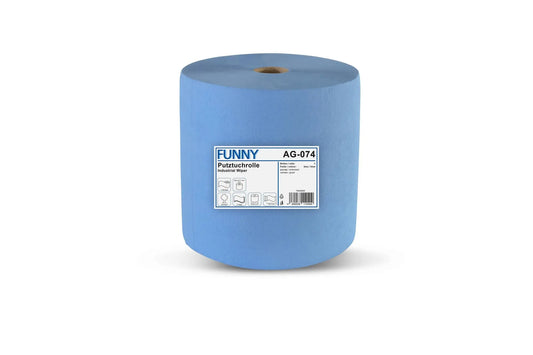 Funny Industrierolle 36 cm, 3-lagig, blau, 1.000 Blatt, Zellstoff