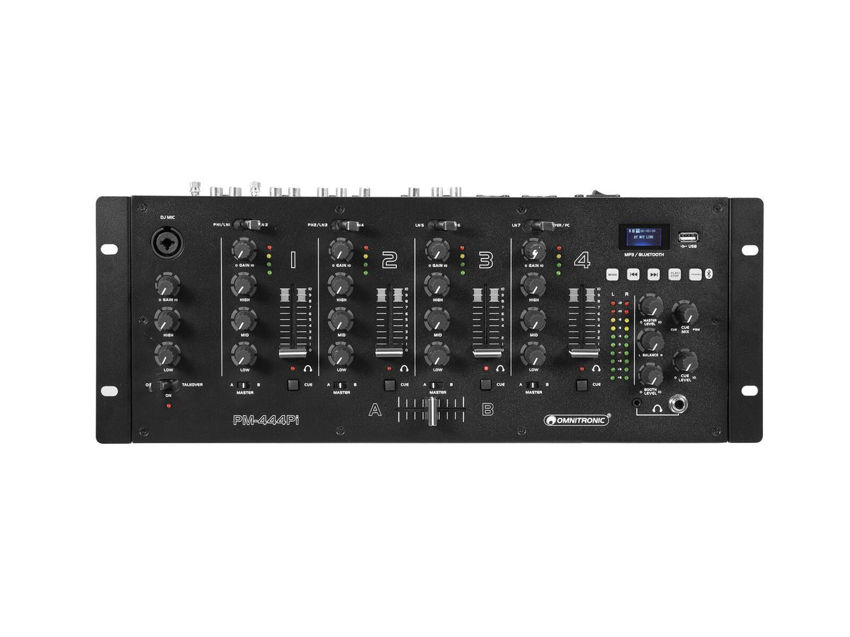 Omnitronic PM-444Pi 4-Kanal-DJ-Mixer mit Player & USB-Interface – Ansicht 5