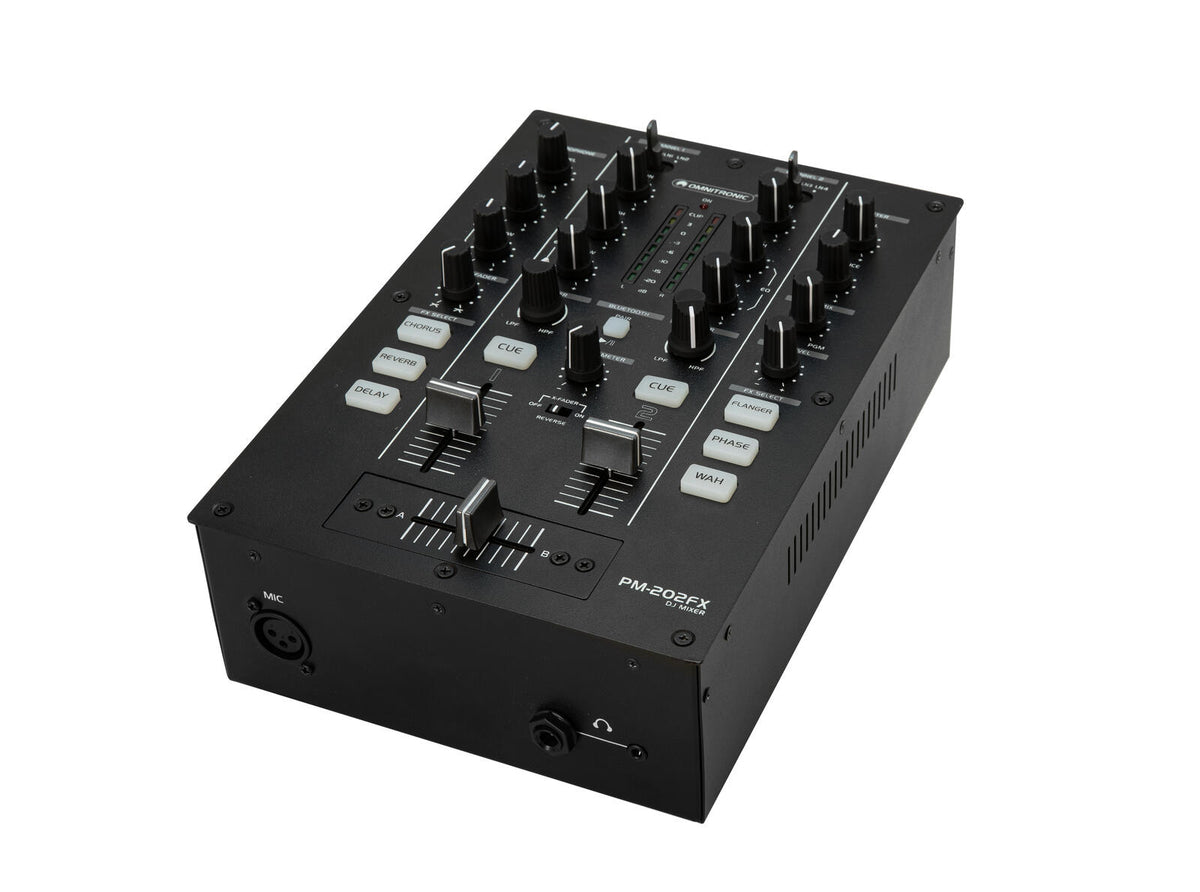 Omnitronic PM-202FX 2-Kanal-DJ-Mixer mit Filter, FX und Bluetooth – Ansicht 2