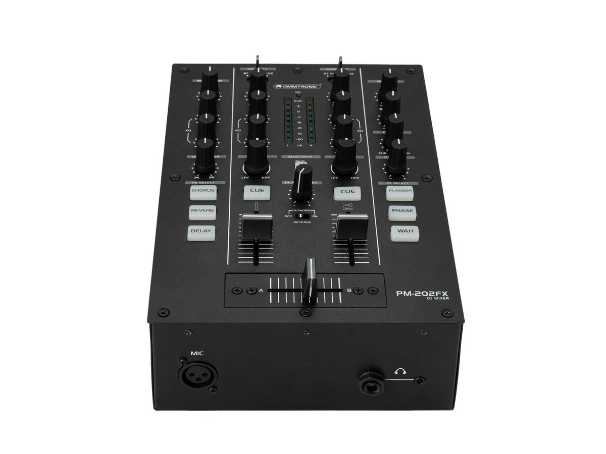 Omnitronic PM-202FX 2-Kanal-DJ-Mixer mit Filter, FX und Bluetooth – Ansicht 5