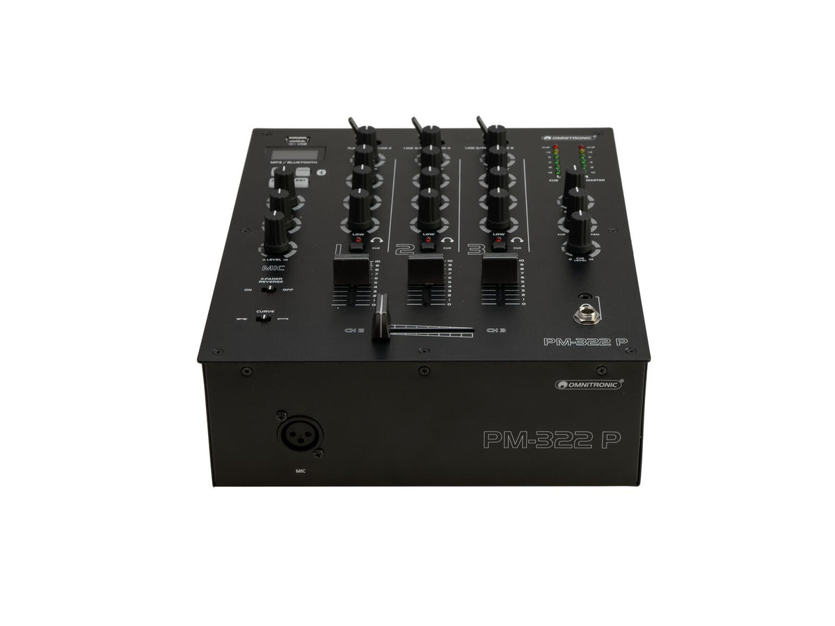 Omnitronic PM-322P 3-Kanal-DJ-Mixer mit Bluetooth und USB-Player – Ansicht 2