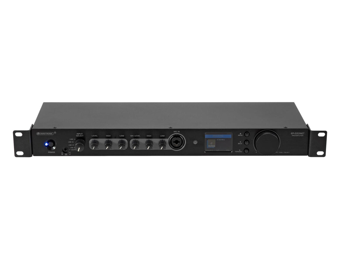 Omnitronic EP-220NET Vorverstärker mit Internetradio, DAB+ und Bluetooth – Ansicht 2
