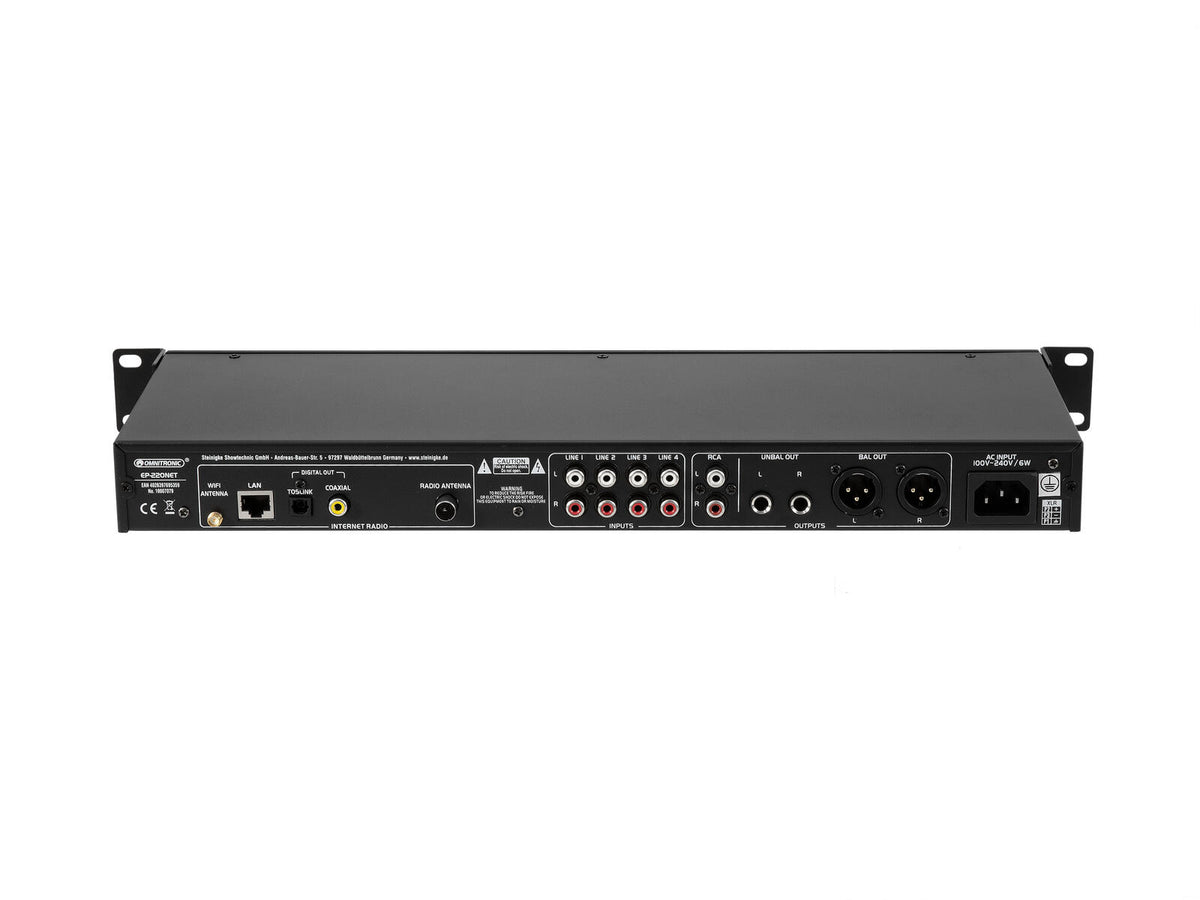 Omnitronic EP-220NET Vorverstärker mit Internetradio, DAB+ und Bluetooth – Ansicht 5