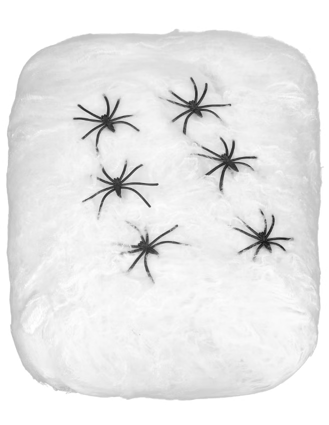 Riesen-Spinnennetz mit Spinnen | Halloween-Deko | Weiß – 35 m² / 100 g