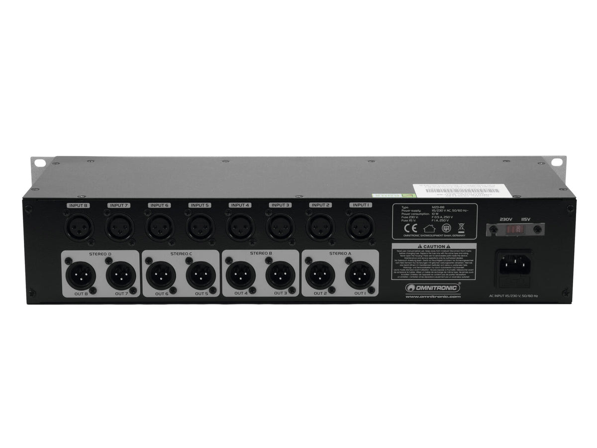 Omnitronic MZD-88 Matrix-Zonen-Verteiler – Ansicht 3
