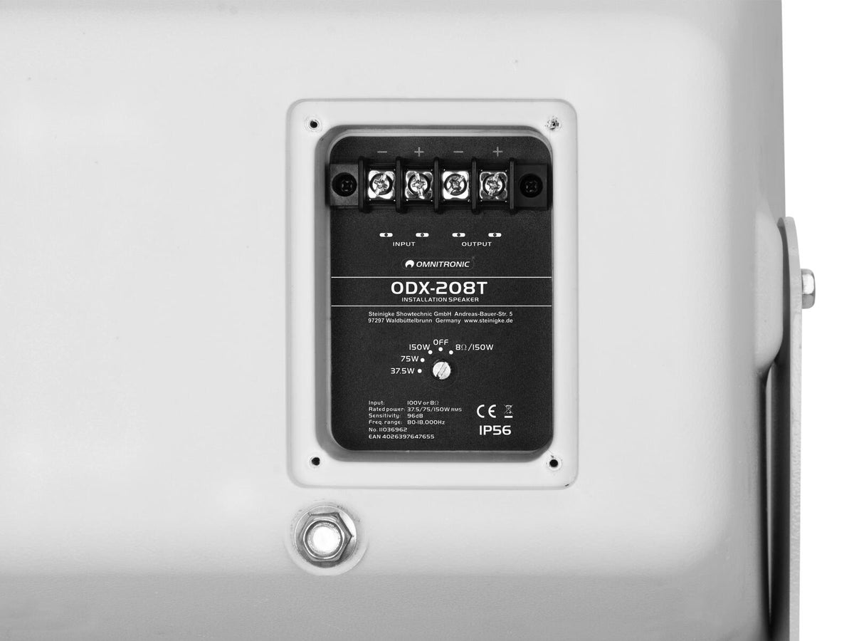 Omnitronic ODX-208T Installationslautsprecher 100V hellgrau – Ansicht 8