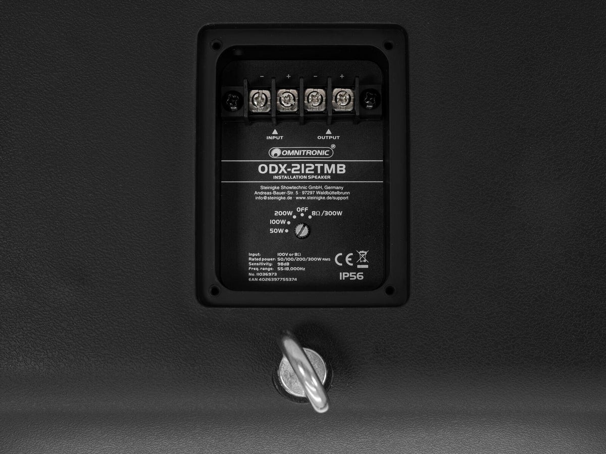 Omnitronic ODX-212TMB Installationslautsprecher 100V schwarz – Ansicht 4