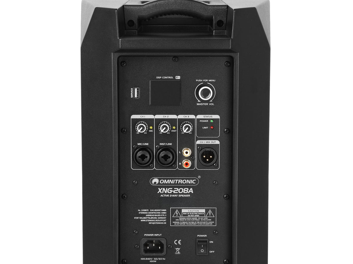 Omnitronic XNG-208A 2-Wege Lautsprecher, aktiv, DSP – Ansicht 3