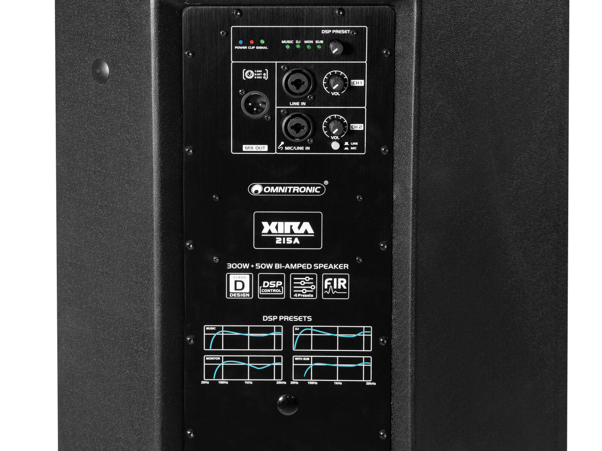 Omnitronic XIRA-215A Aktiver 2-Wege Lautsprecher FIR-DSP – Ansicht 5