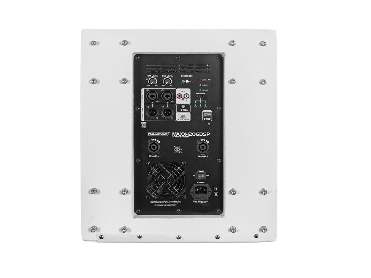 Omnitronic MAXX-1206DSP 2.1 Aktiv-Subwoofer 12" weiß – Ansicht 2