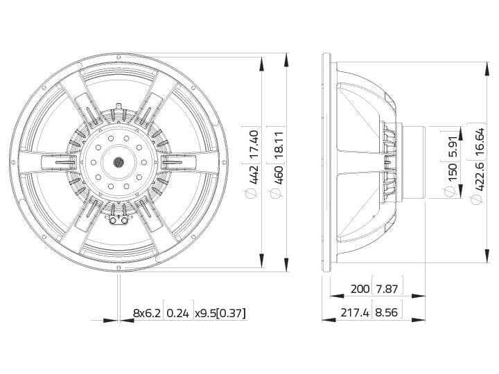 Lavoce SAN184.02 18" Subwoofer, Neodym, Alukorb – Ansicht 3