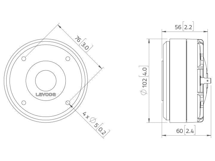 Lavoce DF10.17T 1" Kompressionstreiber, Ferrit – Ansicht 3