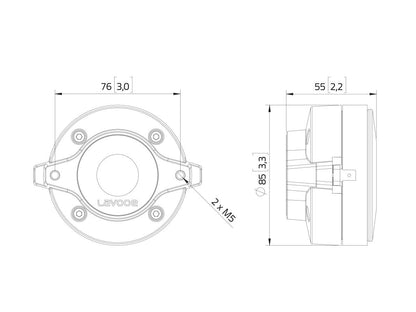 Lavoce DF10.101LM 1" Kompressionstreiber, Ferrit – Ansicht 3