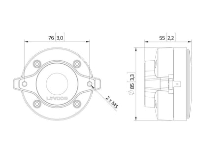 Lavoce DF10.101L 1" Kompressionstreiber, Ferrit – Ansicht 3