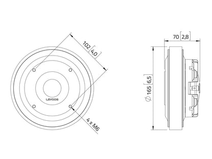 Lavoce DF14.30T 1,4" Kompressionstreiber, Ferrit – Ansicht 3