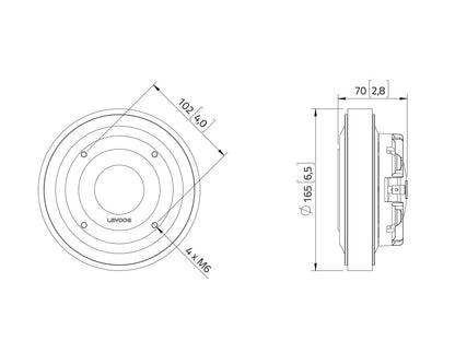 Lavoce DF20.30T 2" Kompressionstreiber, Ferrit – Ansicht 3