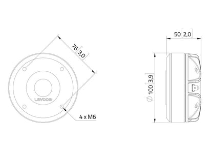 Lavoce DF10.171M 1" Kompressionstreiber, Ferrit – Ansicht 3