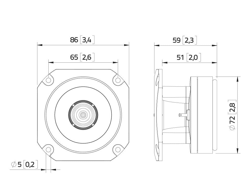 Lavoce BF10.10LA 1" Ringradiator, Ferrit – Ansicht 3