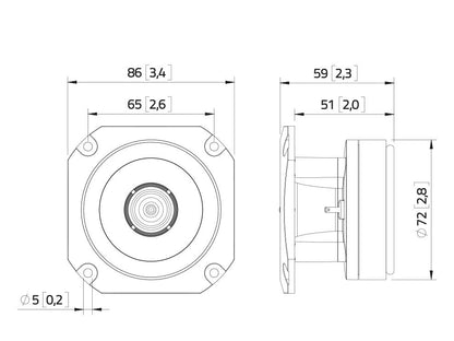 Lavoce BF10.10LA 1" Ringradiator, Ferrit – Ansicht 3