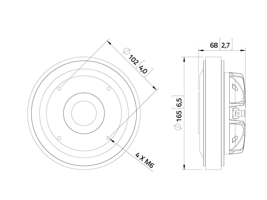 Lavoce DF14.300T 1,4" Kompressionstreiber, Ferrit – Ansicht 3