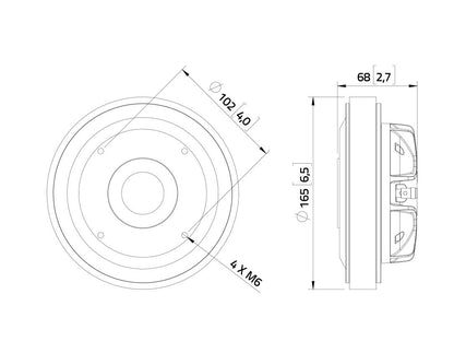 Lavoce DF14.300T 1,4" Kompressionstreiber, Ferrit – Ansicht 3