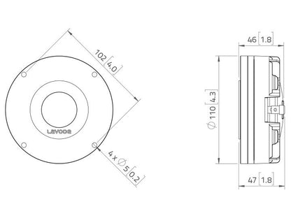 Lavoce DN14.25T 1,4" Kompressionstreiber, Neodym – Ansicht 3
