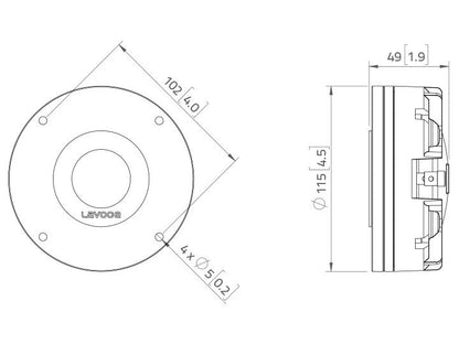 Lavoce DN14.30T 1,4" Kompressionstreiber, Neodym – Ansicht 3