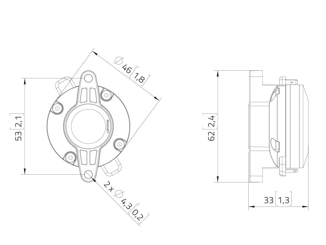 Lavoce DN07.10LM 0,7" Kompressionstreiber, Neodym – Ansicht 3