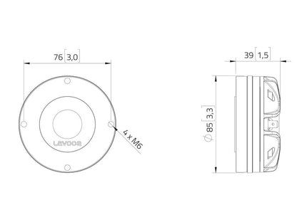 Lavoce DN10.172M 1" Kompressionstreiber, Neodym – Ansicht 3