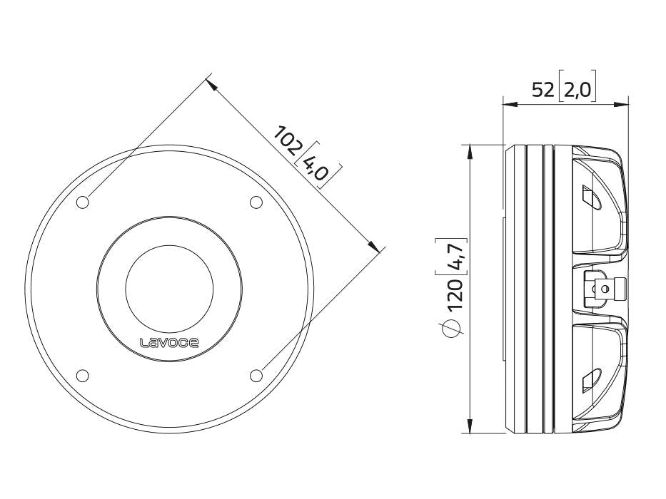 Lavoce DN14.30TK 1.4" Kompressionstreiber, Neodym – Ansicht 3