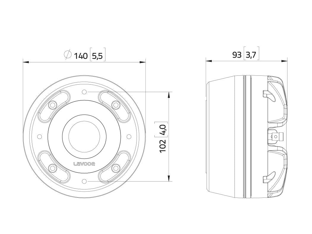 Lavoce DN20.40T 2" Kompressionstreiber, Neodym – Ansicht 3