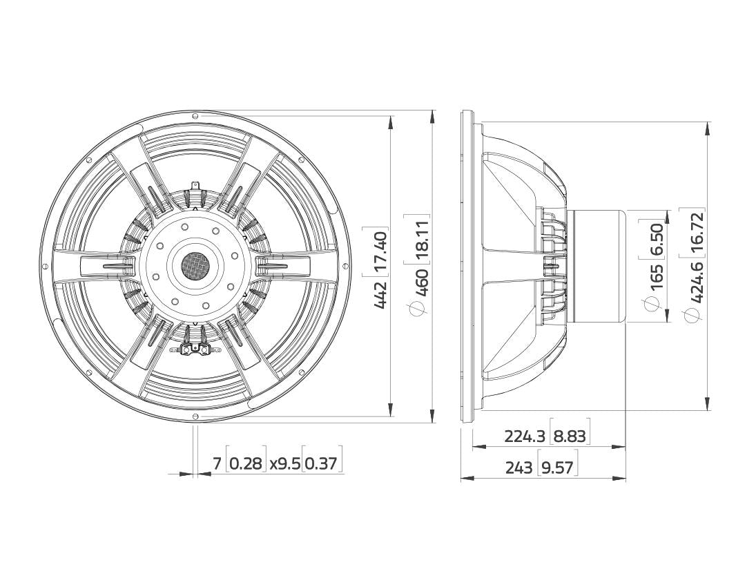 Lavoce SAN184.51 18" Subwoofer, Neodym, Alukorb – Ansicht 3