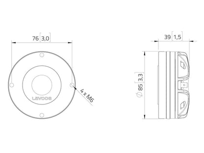 Lavoce DN10.172K 1" Kompressionstreiber, Neodym – Ansicht 3