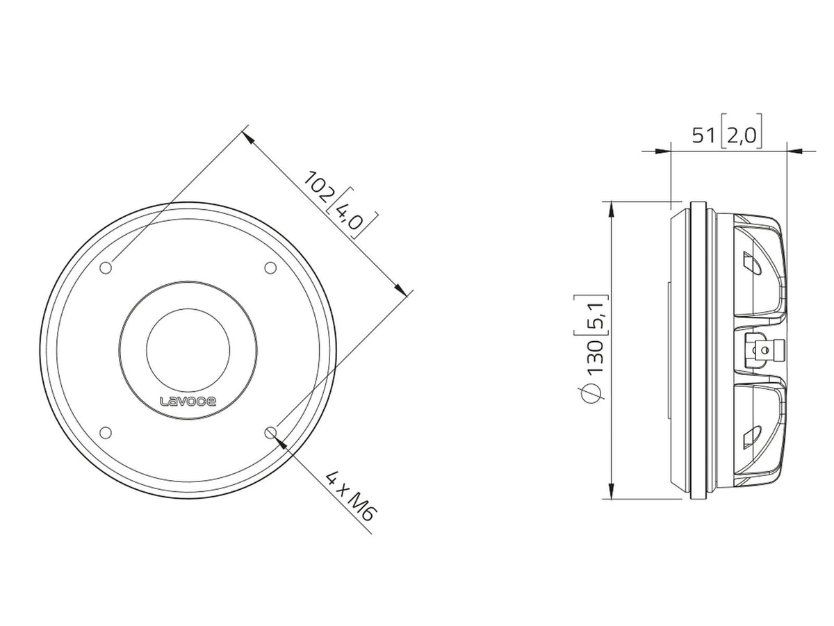 Lavoce DN14.300T-16 1,4" Kompressionstreiber, Neodym – Ansicht 3