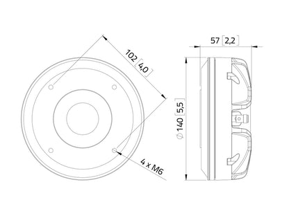 Lavoce DN14.40TK 1,4" Kompressionstreiber, Neodym – Ansicht 3