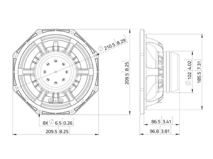 Lavoce WAN082.01 8" Woofer, Neodym, Alukorb – Ansicht 3
