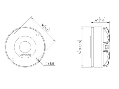 Lavoce DF10.142LM 1" Kompressionstreiber, Ferrit – Ansicht 3