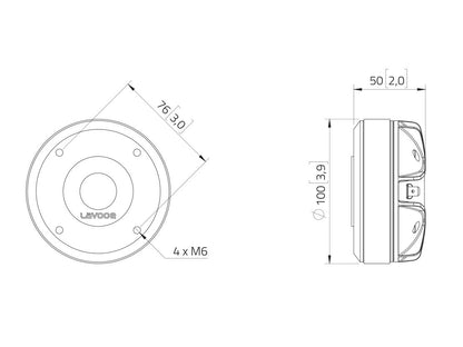 Lavoce DF10.171K 1" Kompressionstreiber, Ferrit – Ansicht 3