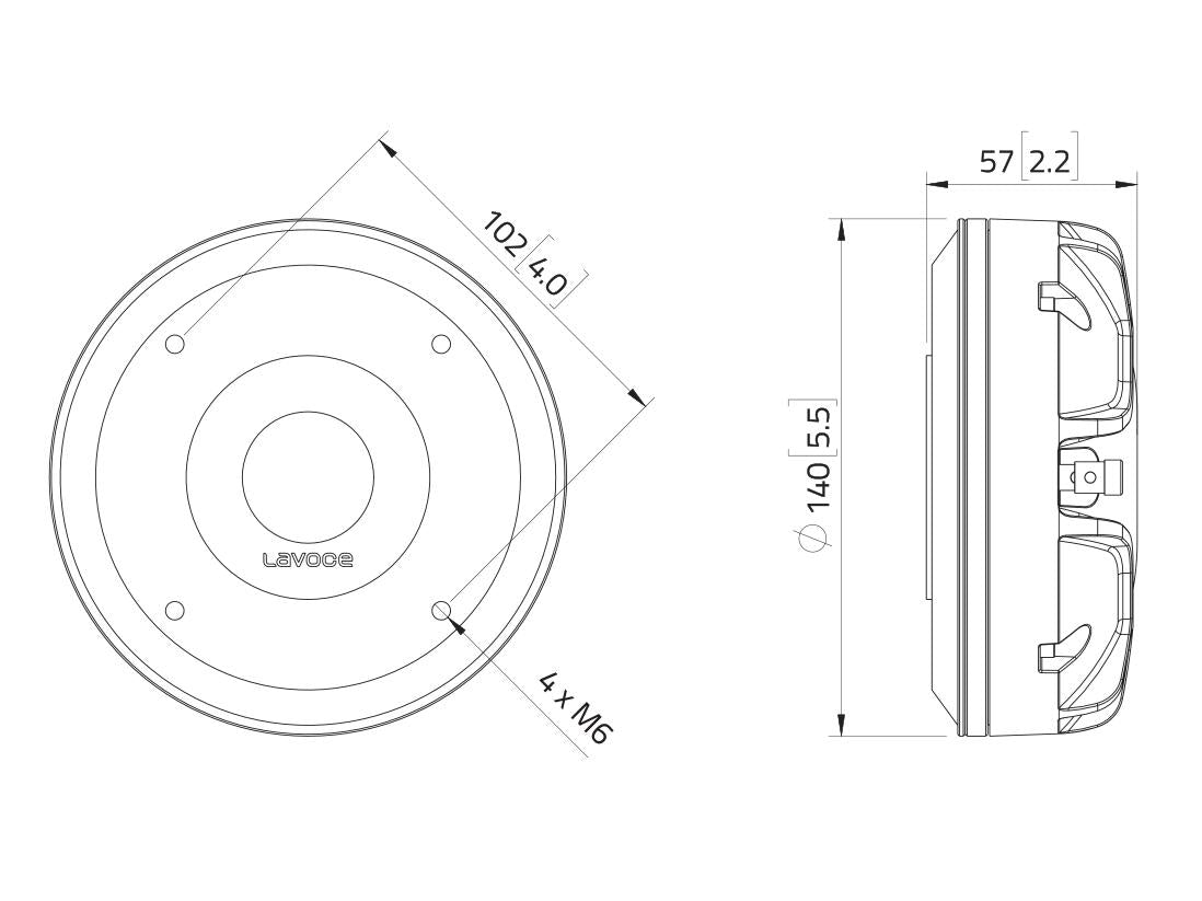 Lavoce DN14.40T 1,4" Kompressionstreiber, Neodym – Ansicht 3