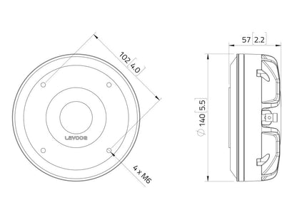 Lavoce DN14.40T 1,4" Kompressionstreiber, Neodym – Ansicht 3