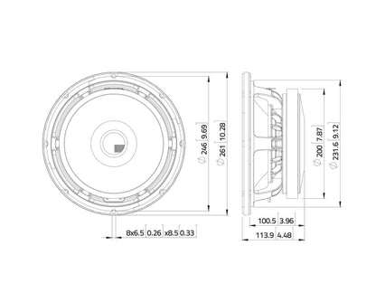 Lavoce MAF103.00-16 10" Midrange, Ferrit, Alukorb – Ansicht 3