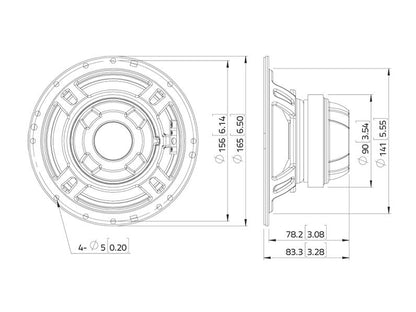 Lavoce CSF061.21 6,5" Koaxiallautsprecher, Ferrit-Neodym Stahlkorb – Ansicht 2