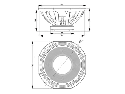 Celto 18NGW1200 18" Subwoofer, Ferrit, Alukorb – Ansicht 3
