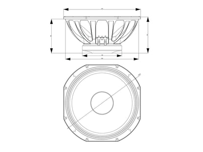 Celto 15NG500 15" Woofer, Ferrit, Alukorb – Ansicht 3
