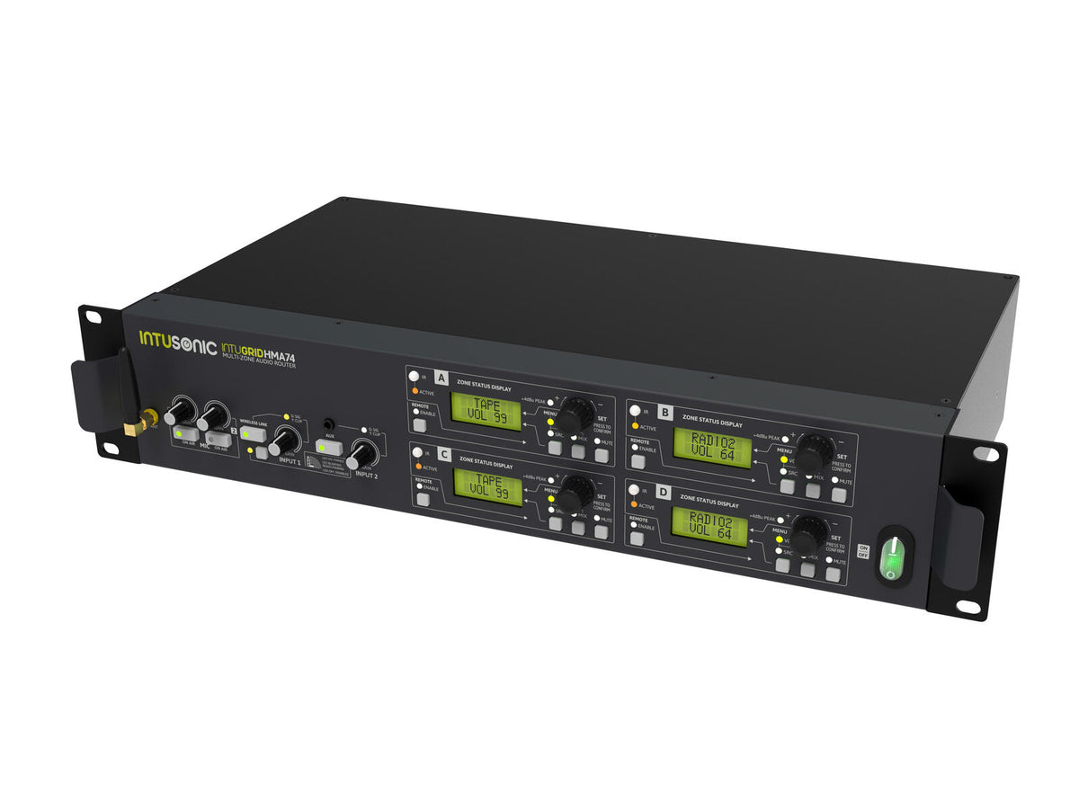 Intusonic HMA74 4-Zonen Audio Router – Ansicht 2