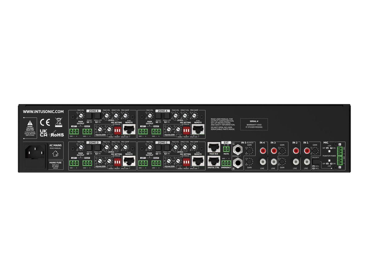 Intusonic HMA74 4-Zonen Audio Router – Ansicht 3